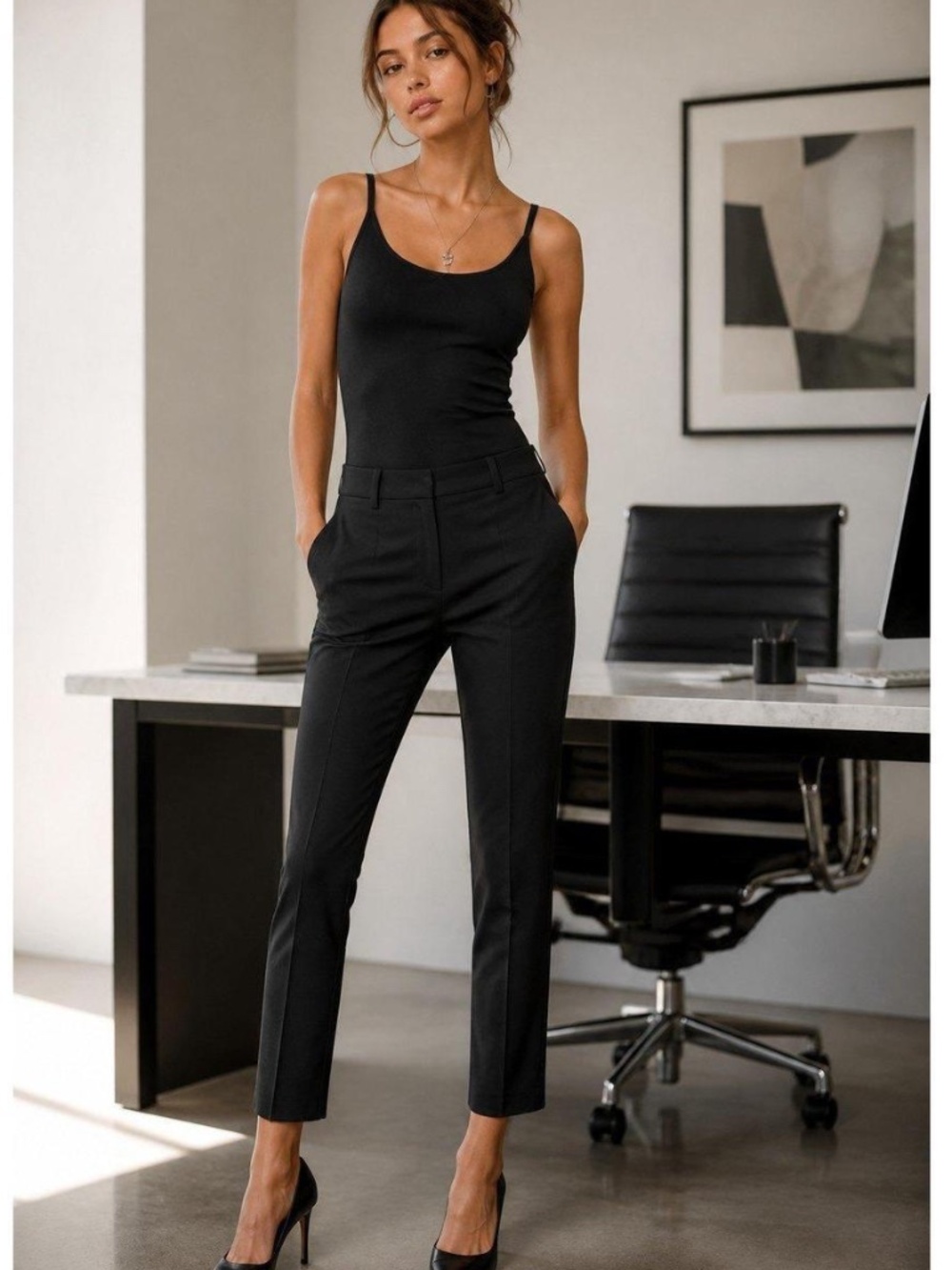Nili Lotan - Wool Slim Ankle Zip Tailored Trousers Black Size 6